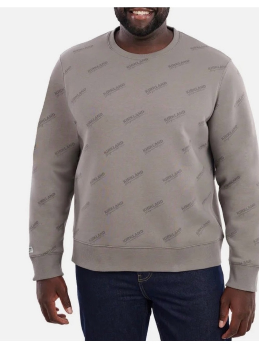 Kirkland Signature Unisex’s All Over Logo Crewneck Sweatshirt M Med/W Large